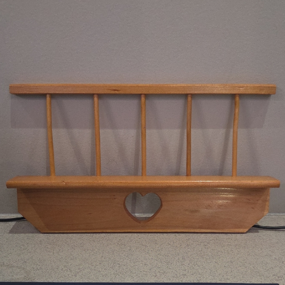 Heart Cutout Wooden Wall Shelf
